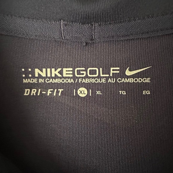 Nike Golf Dri-FIT Men's XL Polo Shirt Navy Blue Stripe Performance Golfing - Picture 4 of 6